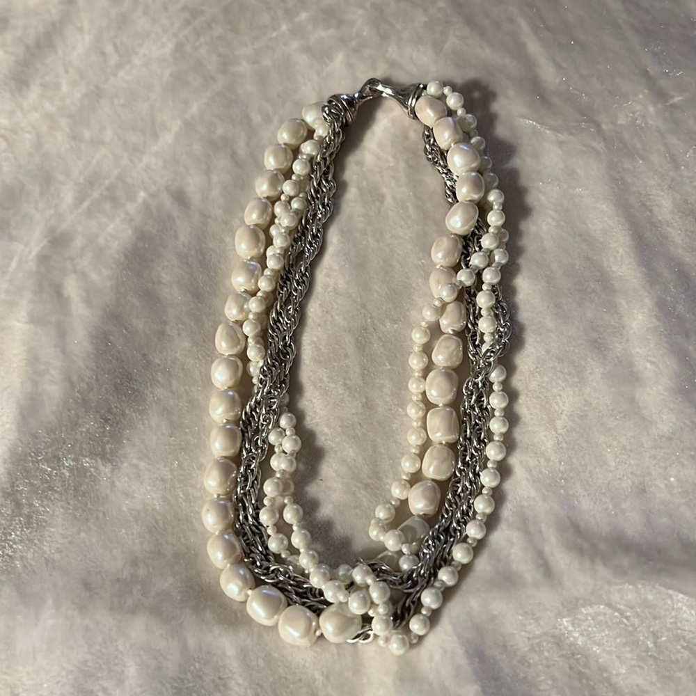 Faux pearl necklace
